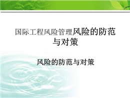 國際工程風(fēng)險管理風(fēng)險的防范與對策