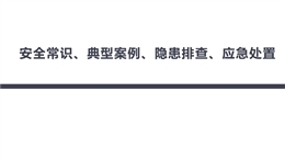 安全常識(shí)、典型案例、隱患排查、應(yīng)急處置