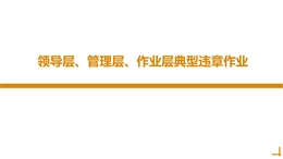 領(lǐng)導(dǎo)層、管理層、作業(yè)層典型違章作業(yè)